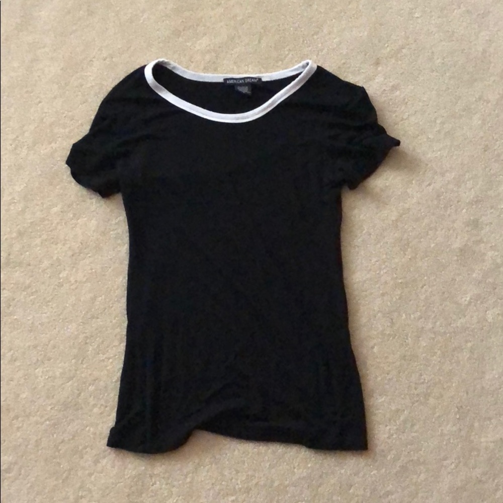 Black and White Fitted T Shirt